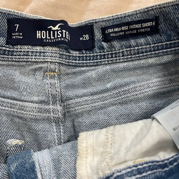 Hollister Womens Jeans Size 7 Blue Ultra High Rise Vintage Short 4" Denim - Picture 5 of 9